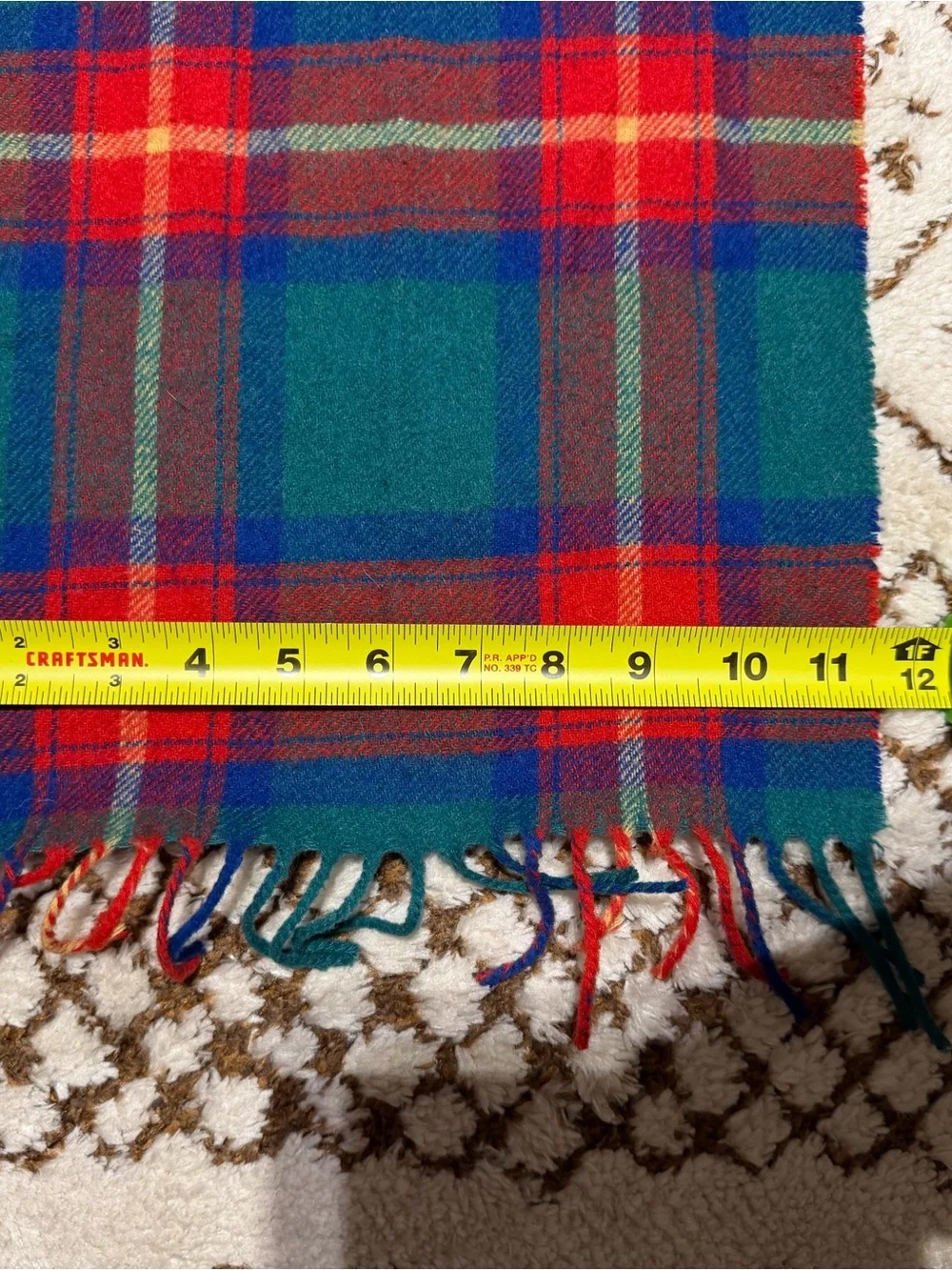 Green and red plaid super soft lambswool scarf